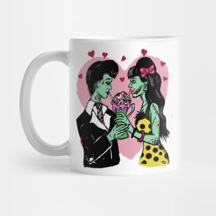 Zombie Fifties Lovers Drinking Brain Milk Shakes Mug